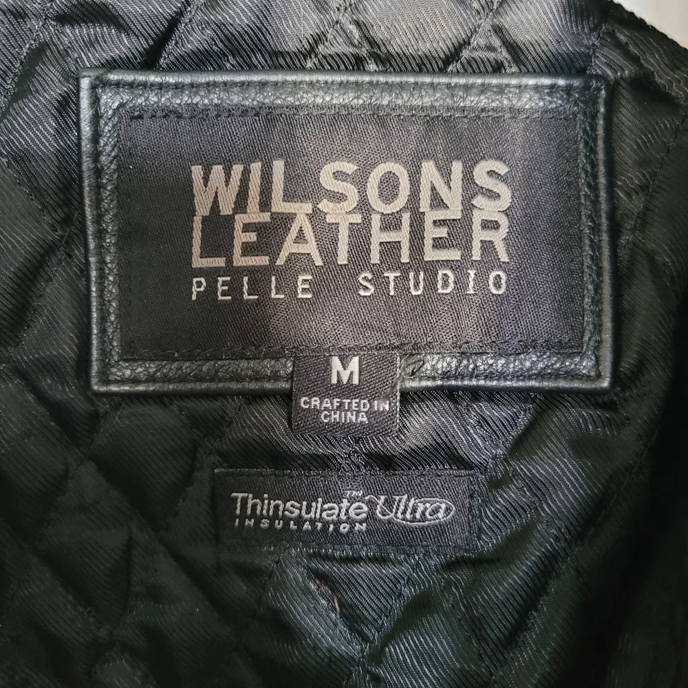 Wilsons leather black jacket Thinsulate Liner - Men’s Medium 4 buttons - Picture 2 of 12